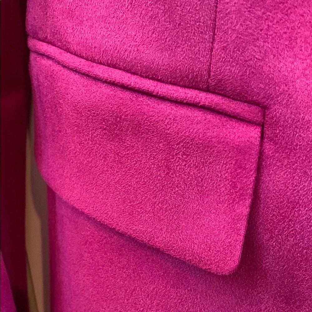 White House Black Market Magenta Ultra Suede Double-Breasted Trophy Blazer 2 - Picture 14 of 14